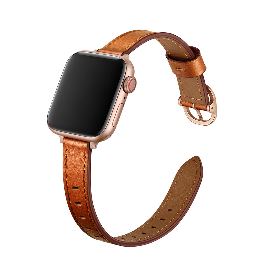 Apple watch best sale slim leather band